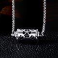 wholesale 925 Sterling Silver Paw Print Cylinder Pet Urn Keepsake Jewelry for Ashes Cremation Memorial Pendant Necklace  w/Funnel and Fill Tool-0-3