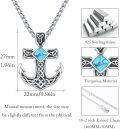 wholesale 925 Sterling Silver Cross Pendant with Turquoise and Celtic Knot Design Chain Necklace-0-5