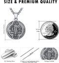 wholesale 925 Sterling Silver St Benedict Medal Necklace Pendant for Men Women Catholic-0-3