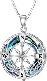 wholesale TOUPOP Compass Necklace For Women Sterling Silver Celtic Knot Necklace Compass Gifts Jewelry For Men Women Sister Wife Mom Girlfriend Friend Birthday Mother's Day Christmas Gift Graduation Gifts -undefined