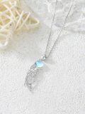 wholesale 925 Sterling Silver Mermaid Moonstone Pendant Necklace Sea Life s for Women and Girls-0-4