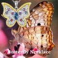 wholesale 925 Sterling Silver Multicolor CZ Butterfly Pendant Necklace for Women-0-4