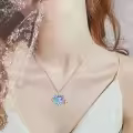TOUPOP Sterling Silver Crystal Pendant Necklace For Women Birthday Christmas Gifts-0-1