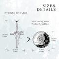 wholesale 925 Sterling Silver Cross with Flower and Bird Charm Pendant Necklace for Women-0-3