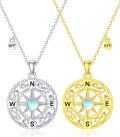 wholesale 925 Sterling Silver Compass Pendant Necklaces for Women Men Friendship Gifts Jewelry Gold/Silver Tone Nautical Navigation Charm Necklace Best Friends Forever (BFF) Matching Set-0-0