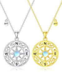 wholesale 925 Sterling Silver Compass Necklace Pendant-BFF-02