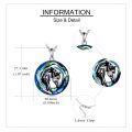 wholesale 925 Sterling Silver Blue Wolf Pendant Necklace-0-4