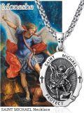 wholesale 925 Sterling Silver St Michael Medal Necklace with 2 mm Chain - Religious -0-5