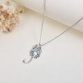 wholesale 925 Sterling Silver Heart-Shaped Moonstone Scorpion Pendant Necklaces  for Her-0-2