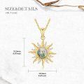 wholesale 14K Gold Moss Agate and Moissanite Sun Pendant Necklace for Women-0-5