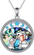 wholesale 925 Sterling Silver Abalone Shell Koala Pendant Necklace with Stars and Moons Design-0-0