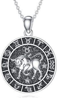 wholesale 925 Sterling Silver Bull Zodiac Constellation Necklace with Cubic Zirconias and Stars Gift for Women-Taurus
