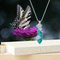 wholesale 925 Sterling Silver Turquoise Butterfly & Dragonfly Pendant Necklace for Women's Gifts-0-4