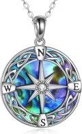 wholesale  Sterling Silver Celtic Knot Compass Necklace Graduation Friendship Talisman Travel Jewelry Gift for Women Girls -0-6