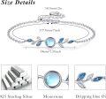 wholesale 925 Sterling Silver Blue Moonstone Leaf Design Charm Bracelet for Women's Gifts-0-3