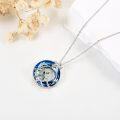 wholesale 925 Sterling Silver Turtle & Starfish Blue Crystal Ocean Wave Pendant Necklace-0-2