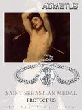wholesale 925 Sterling Silver Saint Sebastian Pray for Us Charm Bracelet with Extender Chain - Mens Religious -0-5