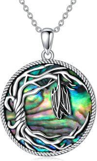 wholesale 925 Sterling Silver Abalone Shell Gothic Bat Pendant Necklace for Women Gifts-Bat
