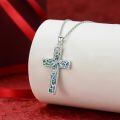 wholesale 925 Sterling Silver Cross Pendant Necklace With Abalone Shell Hummingbird Flower Design-0-16