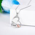 wholesale 925 Sterling Silver Goat & Rabbit Love Heart Pendant Necklaces for Women Girls Gifts Jewelry Accessories-0-2