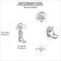 wholesale 925 Sterling Silver 925 Western Boots & Flowers Dangle Earrings for Women Girl Gifts Jewelry Accessory-0-2