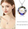 wholesale 925 Sterling Silver Rainbow Crystal Mama Bear Pendant Necklaces for Women - Mother's Day Gifts-0-5