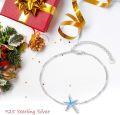 wholesale 925 Sterling Silver Starfish Bracelet with White Fire Opal Chain Ocean Jewelry for Women Birthday Gift-0-5