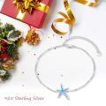 wholesale 925 Sterling Silver Blue Opal Starfish Charm Bracelet For Women-0-5