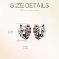 wholesale 925 Sterling Silver Wolf Head Flower Stud Earrings Wholesale for Women Girls Gifts Jewelry Accessories 4 Colors Available-0-4