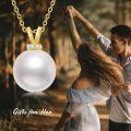 TOUPOP 14K Gold Freshwater Pearl Necklace with Bow Heart Dolphin Pendant-0-5
