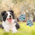 wholesale 925 Sterling Silver Abalone Shell Dog Paw Print Leverback Drop Dangle Earrings for Women and Girls-0-4