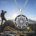 wholesale 925 Sterling Silver Compass Pendant Necklace  - Graduation Gift for Him & Her-0-1