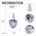 wholesale 925 Sterling Silver Blue Crystal Heart Elephant Urn Pendant Necklace for Ashes Keepsake s for Women-0-9