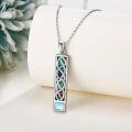 wholesale 925 Sterling Silver Celtic Knot Abalone Shell and Labradorite Pendant Necklace for Women Girls Gift 43cm Chain Length-0-3