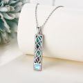 wholesale 925 Sterling Silver Celtic Knot Abalone Shell and Labradorite Pendant Necklace for Women Girls Gift 43cm Chain Length-0-3
