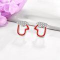 wholesale 925 Sterling Silver Red Enamel Flower Stud Earrings for Women - Hypoallergenic s-0-3