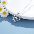 wholesale 925 Sterling Silver Heart Cross Hope Pink Ribbon Pendant Necklace Breast Cancer Awareness Jewelry for Women-0-2