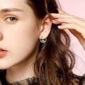 wholesale 925 Sterling Silver Halloween Pumpkin Jack O Lantern Hoop Earrings-0-2