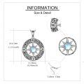 wholesale 925 Sterling Silver Compass Locket with Abalone Shell and Cubic Zirconia Pendant Necklace Memorial Jewelry-0-10