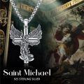 wholesale 925 Sterling Silver Angel of Protection Cross Pendant Necklace for Women & Men - Religious s-0-4