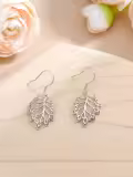 TOUPOP Sterling Silver Peacock Tail Feather Dangle Earrings-0-1
