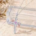 wholesale Sterling Silver with Birthstone Hummingbird Butterfly Cross Necklace for Women-0-2