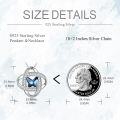 wholesale 925 Sterling Silver Blue Crystal Butterfly & Celtic Heart Pendant Necklace for Women-0-2