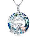 TOUPOP 925 Sterling Silver Tree Of Life Elephant Necklace For Mom Women-0-0