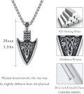 wholesale 925 Sterling Silver Norse Viking Arrowhead Pendant Necklace with Celtic Knot Design for Men-0-5