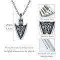 wholesale 925 Sterling Silver Oxidized Viking Arrowhead Celtic Knot Pendant Necklace For Men-0-5