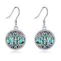wholesale 925 Sterling Silver Larimar Tree of Life Dangle Earrings Birthstone s for Women Girls-0-41