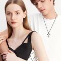 wholesale 925 Sterling Silver Cross Pendant Necklace Wholesale With Clear Stones-0-2
