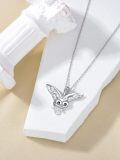 wholesale 925 Sterling Silver Owl Pendant Necklace with Chain for Women Girls  45cm Length-0-2
