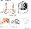 wholesale Rose Gold 925 Sterling Silver Heart with Cross Dangle Leverback Earrings for Women-0-5